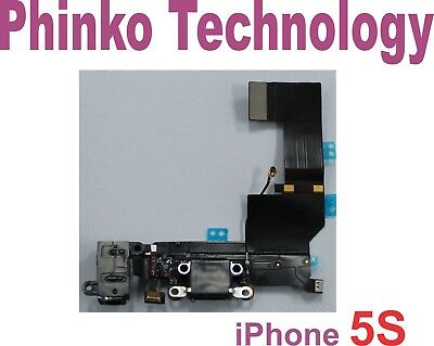 New Charging Dock Port Connector Flex Cable Replacement for iPhone 5S Black