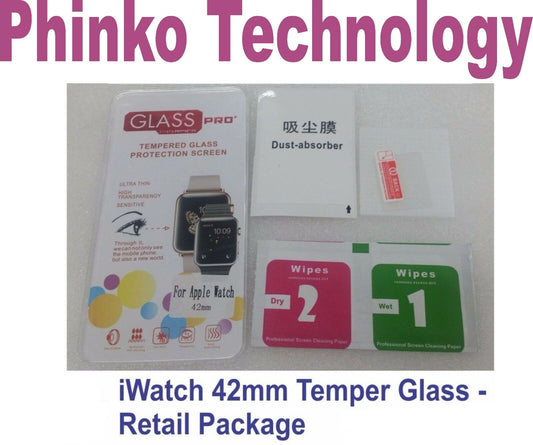 New Apple iwatch Temper Glass 42mm Screen Protector Cover RETAIL PACKAGE