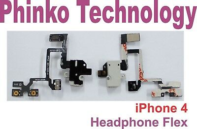 WHITE Headphone Audio Jack Volume Switch Silent Mute Flex Ribbon Cable iPhone 4