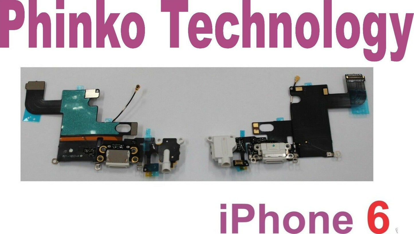 iPhone 6 4.7" Charger Charging Port Dock Mic Headphone Jack Flex Cable white