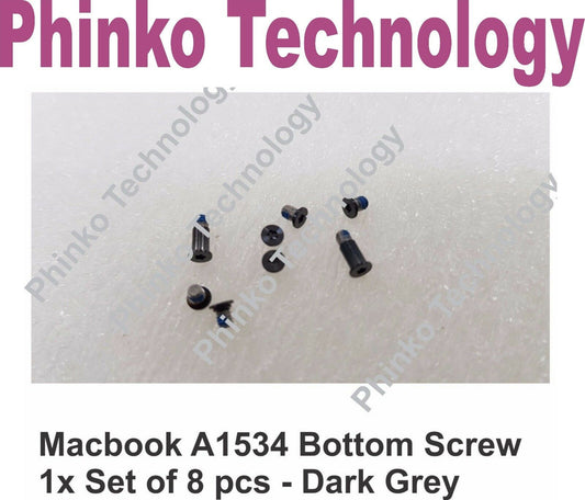 1x 8pcs Grey Bottom Case Lower Cover Screws For Macbook Pro 12" Retina A1534