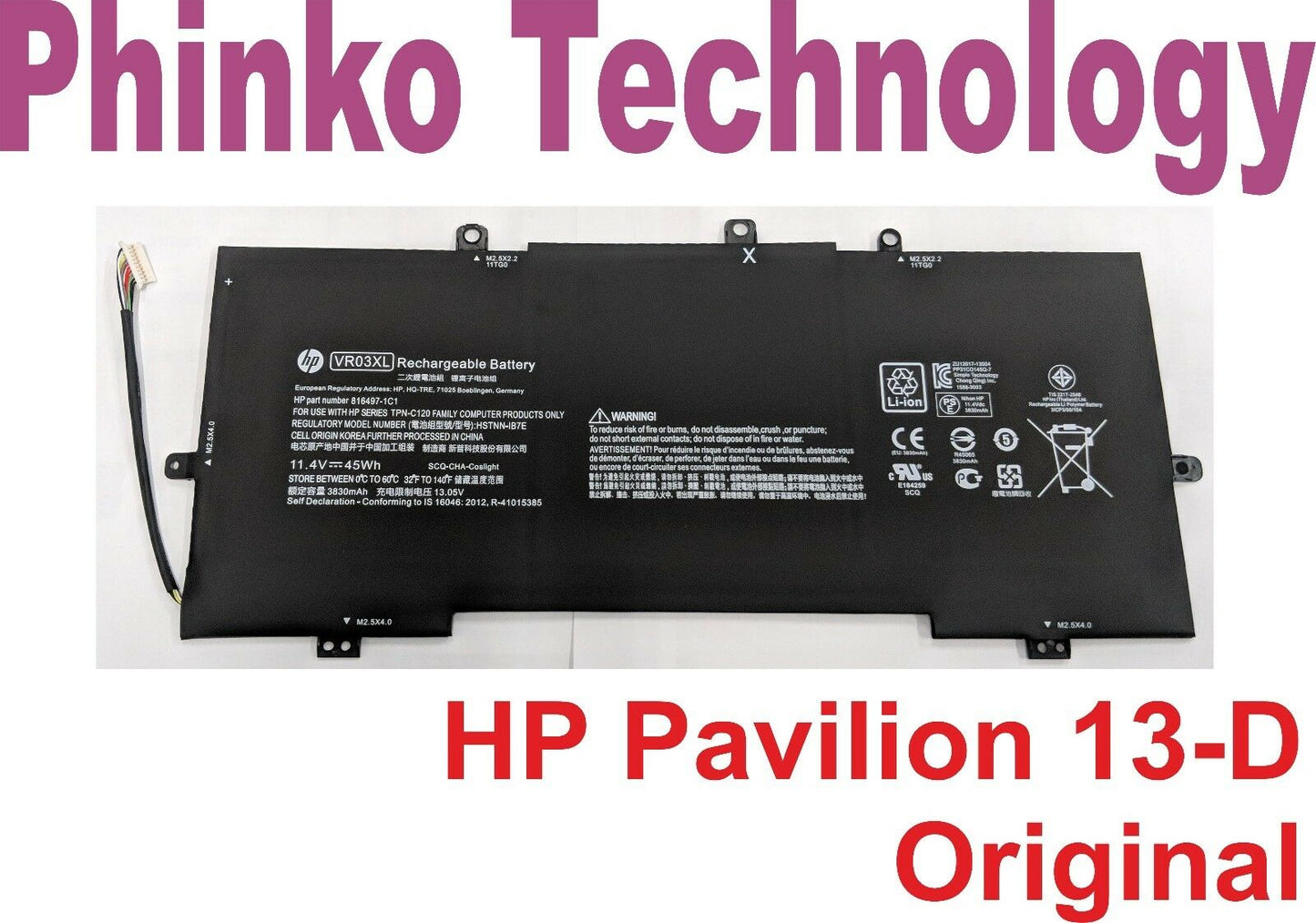 Original Battery For HP Envy 13-D Series 816497-1C1 HSTNN-IB7E TPN-C120 VR03XL
