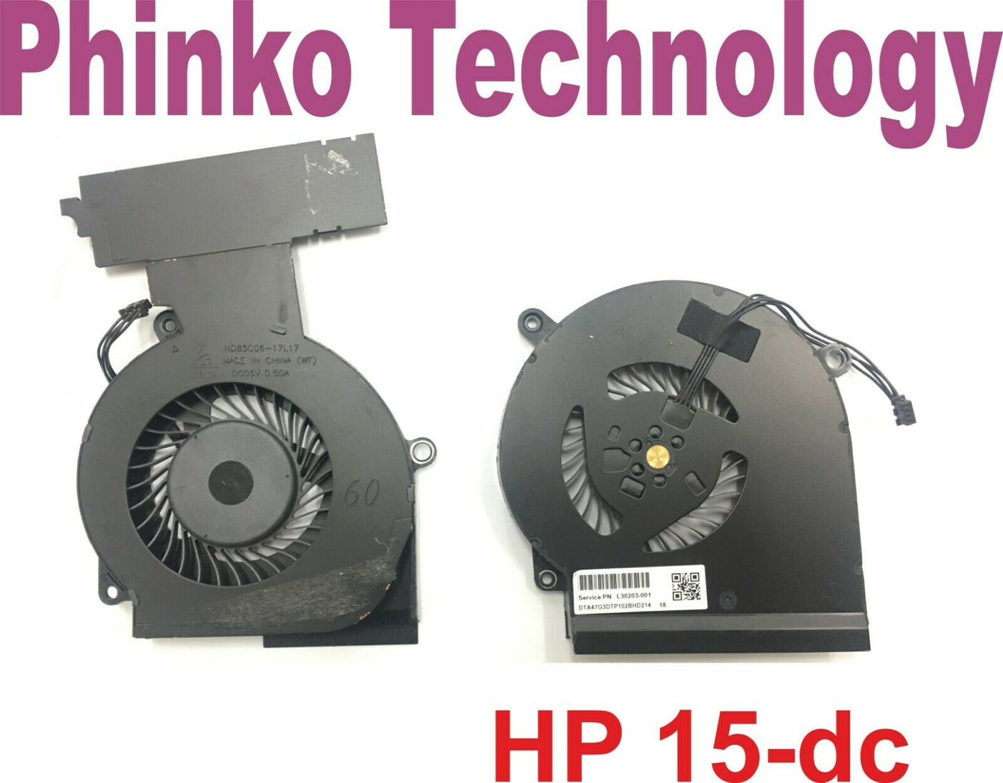 USED Laptop CPU Fan for HP Omen 15-DC L30204-001 L30203-001 Pair Left + Right