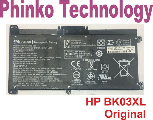 Original BK03XL Battery For HP Pavilion 14-ba Series HSTNN-UB7G TPN-W125 916366