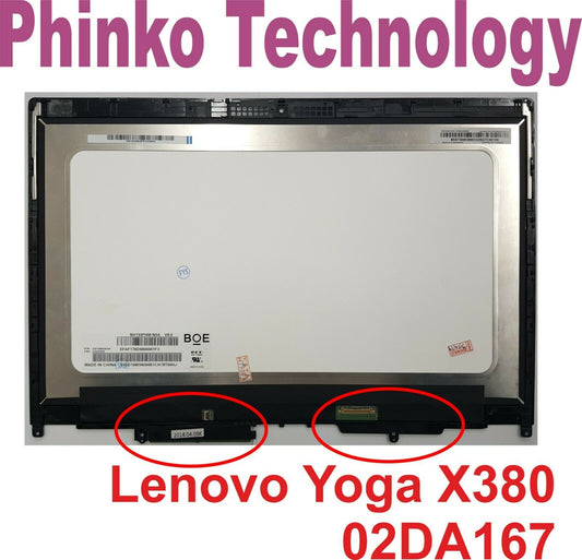 Touch Assembly Screen Digitizer For Lenovo Yoga X380 FullHD 30pin NV133FHM-N5A