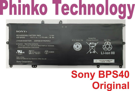 Original Battery for Sony Vaio Flip SVF15A SVF15N BPS40 15V 3178mAh 48Wh