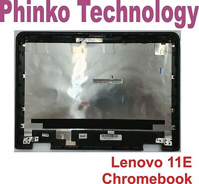 Laptop Back Cover Top Case Rear Lid Lenovo Yoga 11E Chromebook 00HW168 + Hinges