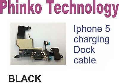 iPhone 5 OEM USB Charging Port Audio Jack Dock Connector Flex Cable & Mic BLACK