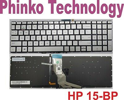Backlit Silver Keyboard HP Pavlion 15-CK 15-BP 15-BQ 15G-BR 15S-DY