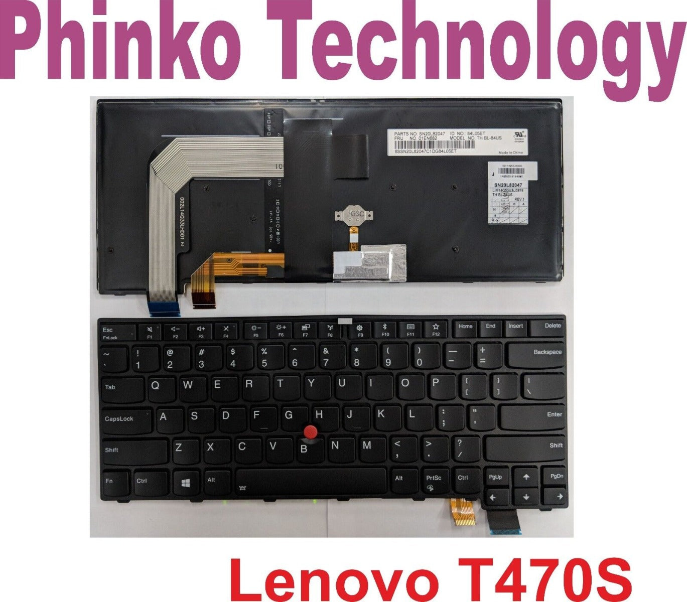 Keyboard For Lenovo Thinkpad T460S T470S, 13 Gen 1, 13 Gen 2, NO Backlit